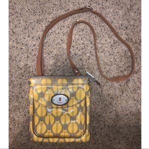 Yellow and Grey Fossil Purse
